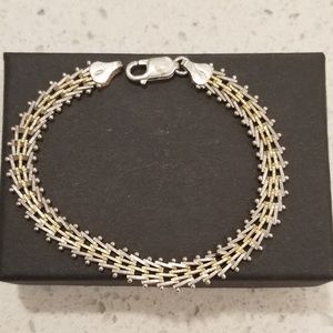 Beautiful Italian Stamped Sterling Silver Bracelet